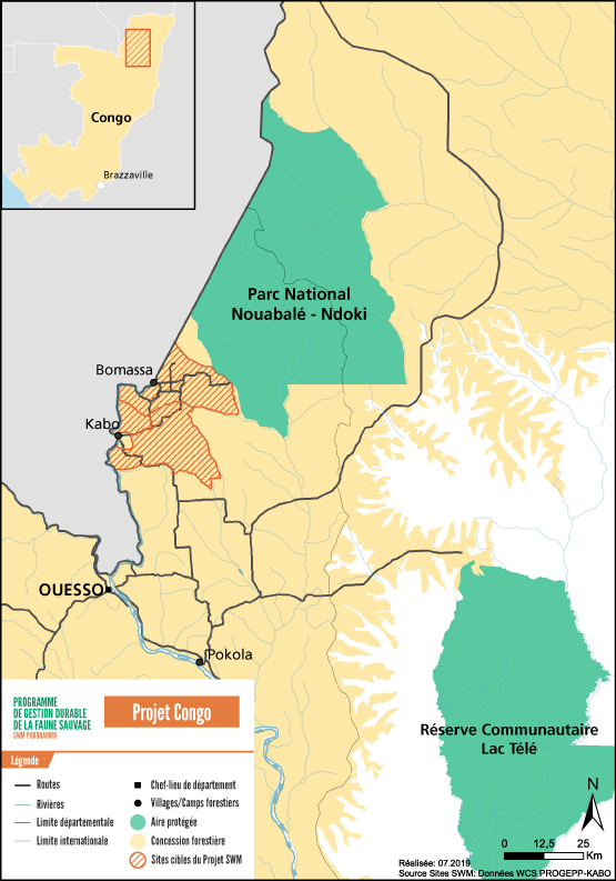 Carte des activités SWM au Congo